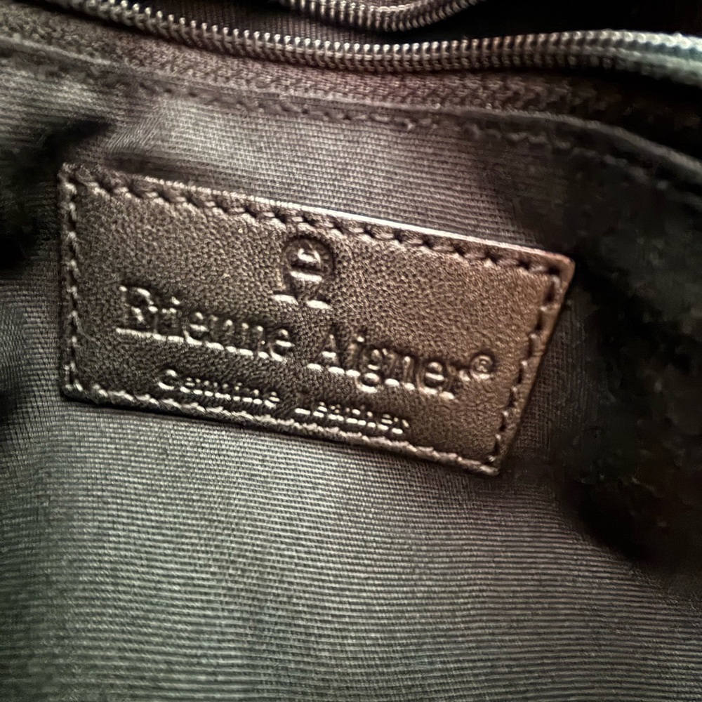 Vintage Black Leather Etienne Aigner Shoulder Bag - Picture 7 of 11